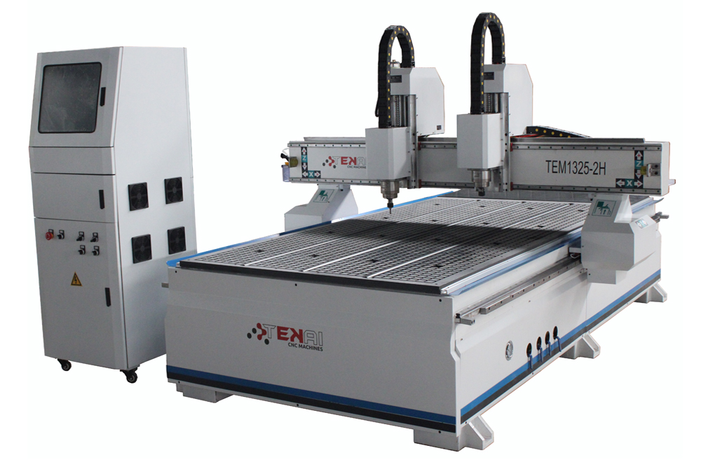 Nepal TEM1325-2H woodworking cnc router 1325 was finished with double cutting head