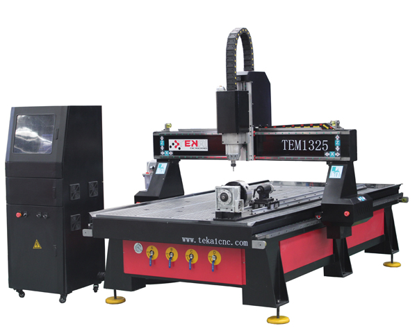 Buy Best Cnc Router With Belt Table And Vibrating Cutter Manufacturer – 
 TEM1325 woodworking cnc router 1325 3d 4 axis wood MDF plate cutting machinery with vacuum and dust collector system ...